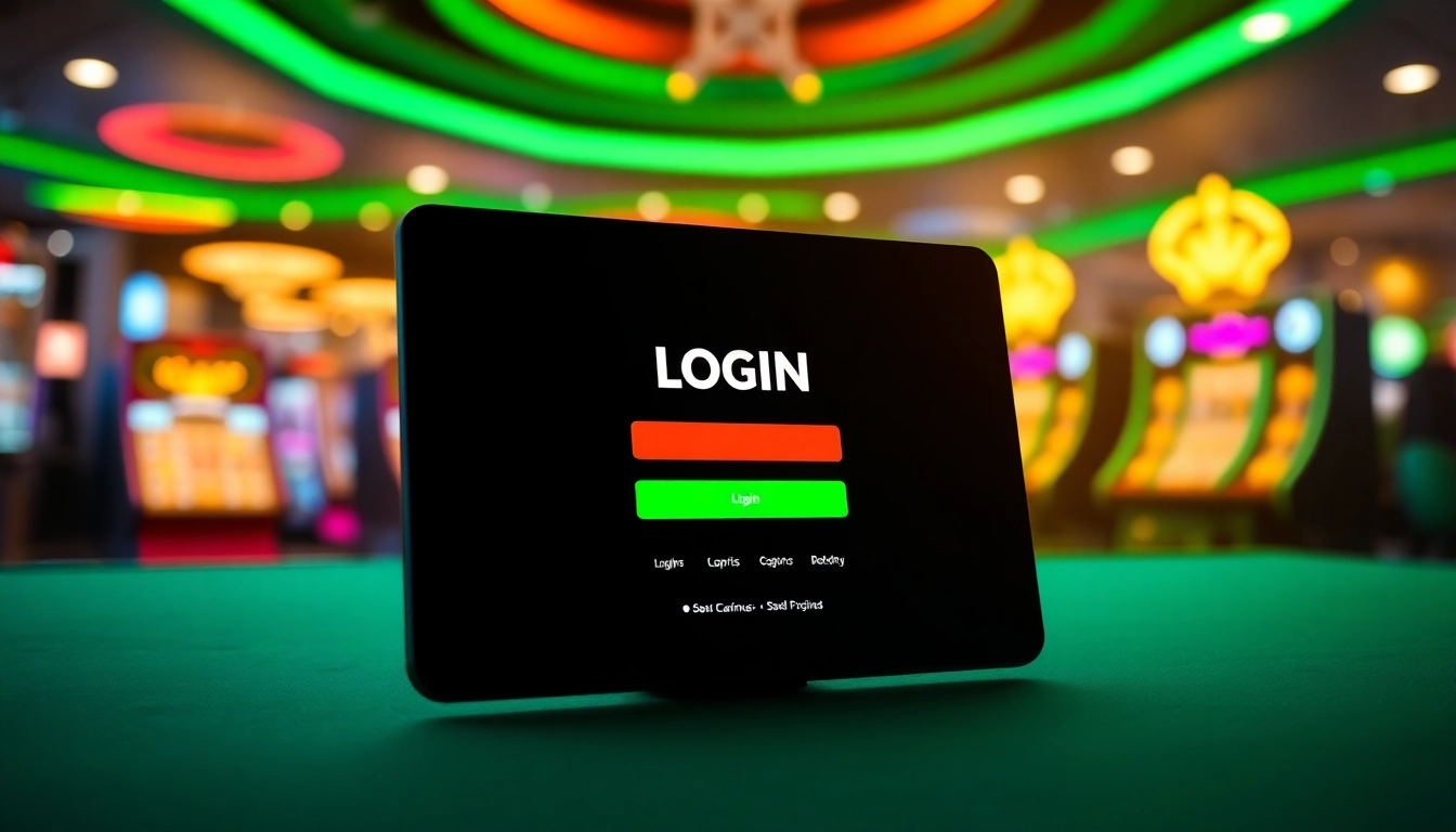 Engage with the 92 pkr login interface in a vibrant casino setting, showcasing smooth buttons.