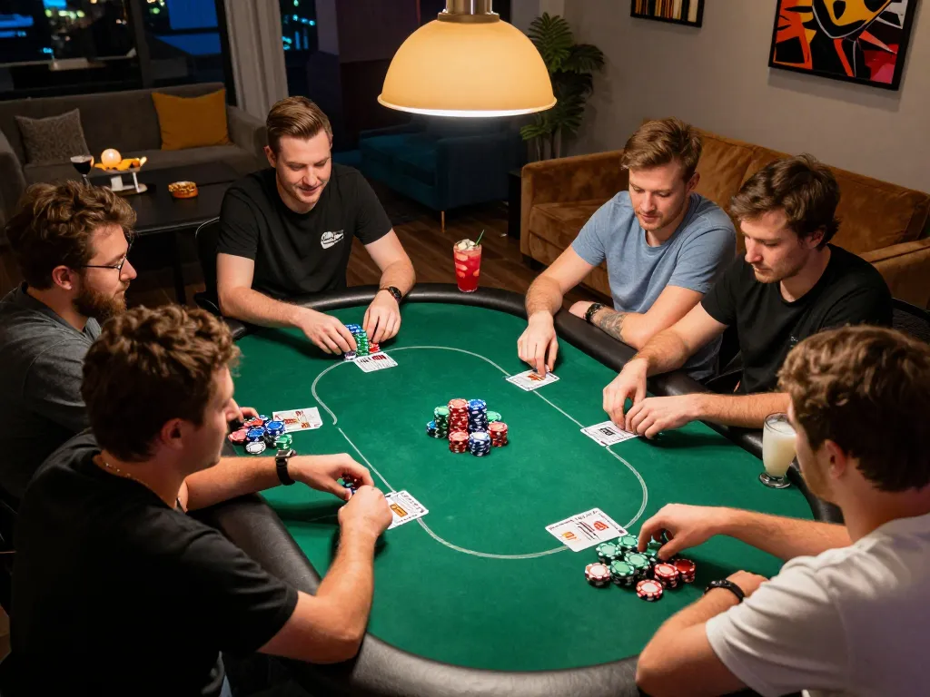 Players engaging in a strategic poker game at MM88, showcasing vibrant atmosphere and competitive spirit
