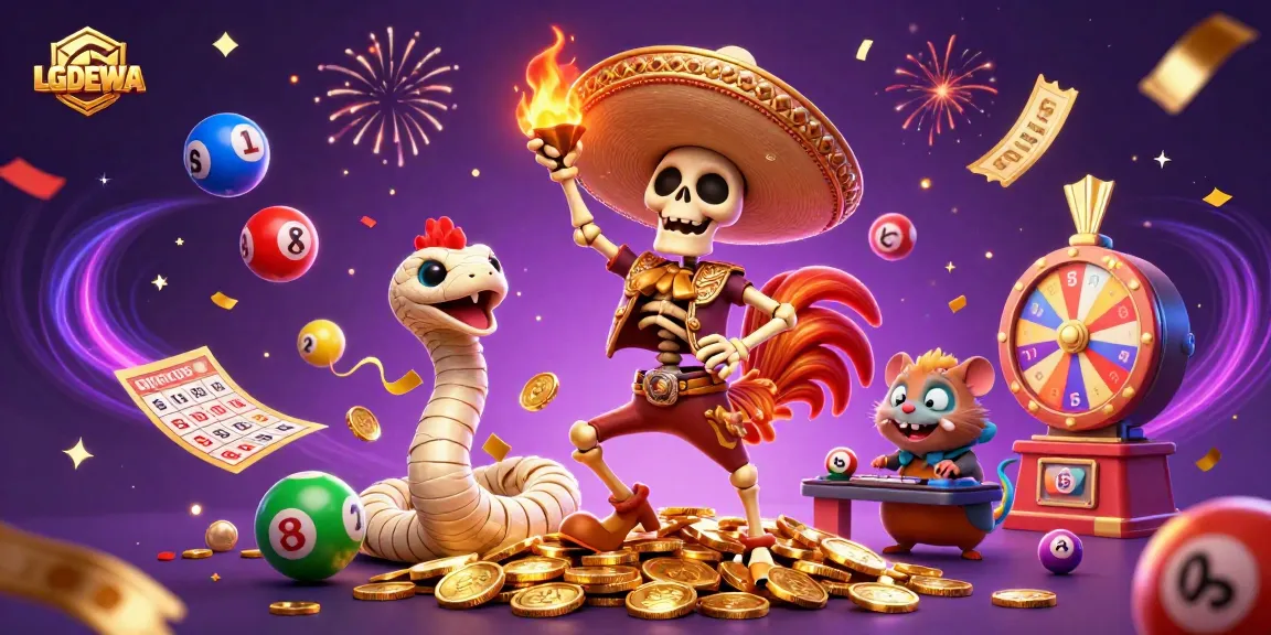 Join LGODEWA for a thrilling victory dance in a vibrant 3D casino scene filled with exciting elements.