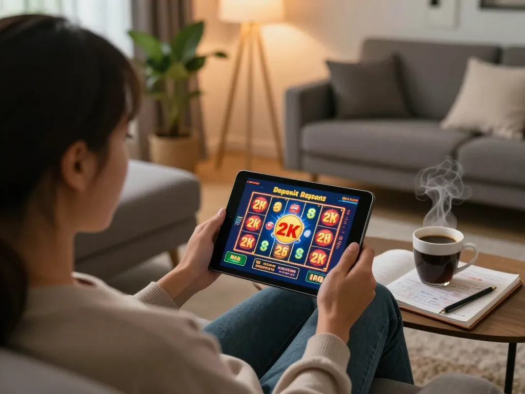 Engaging moment of online casino gaming focused on slot deposit 2k, highlighting strategic approach.