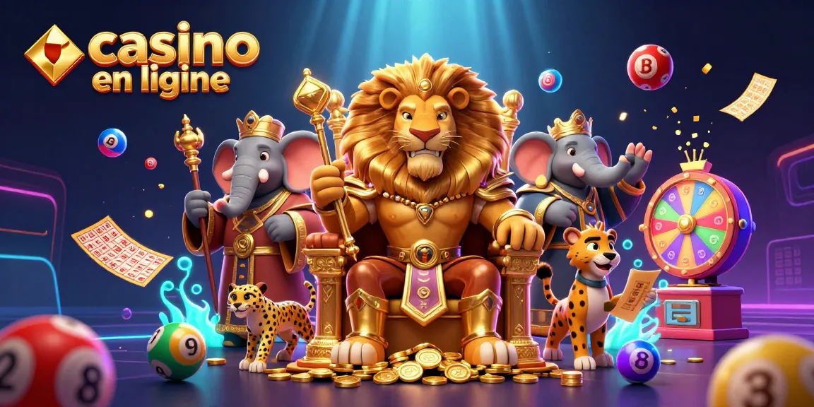 Découvrez l'action passionnante du casino en ligne avec cette illustration colorée et dynamique.