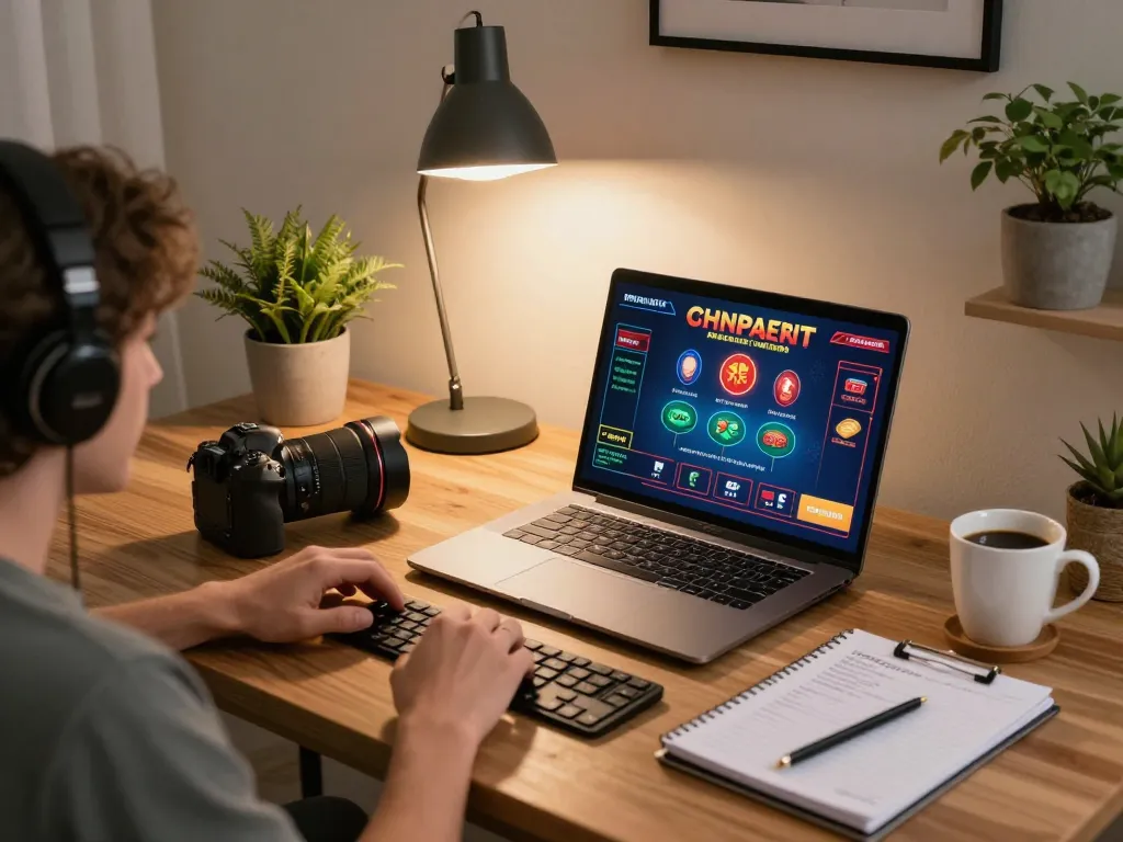 Engaged player at home using nhà cái CM88 for live dealer games, reflecting responsible gaming.