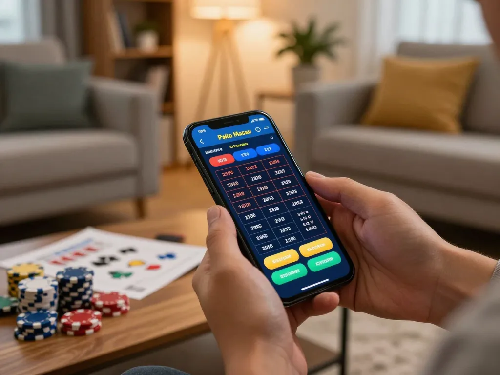 Paito Macau app displayed on smartphone during an engaging online gaming session.