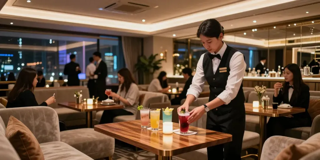 강남 타이밍의 고급스럽고 세련된 내부 인테리어와 분위기
