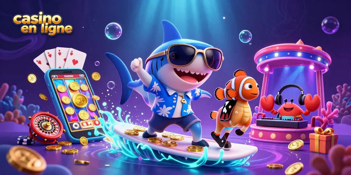 Plongez dans l'univers captivant du casino en ligne avec cette illustration vibrante de personnages ludiques.
