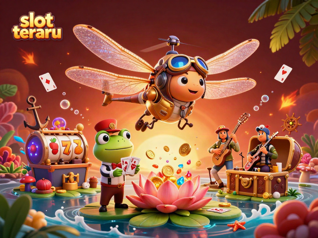 Engage with slot terbaru as the dragonfly pilot and frog croupier thrill at the lily pad casino.