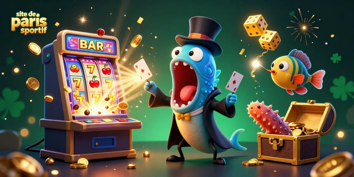 Illustration captivante montrant des personnages marins de casino, site de paris sportif en jeu.