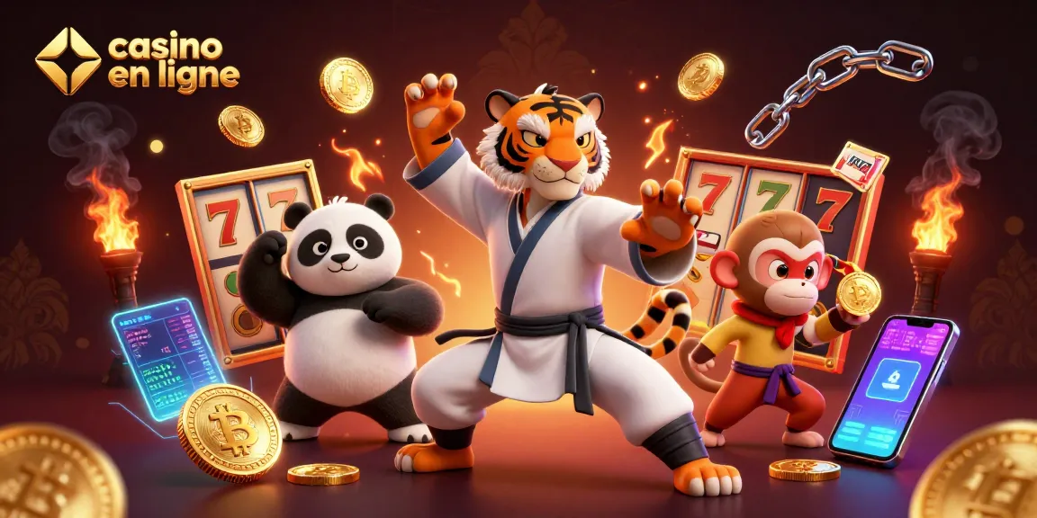 Jouez à des jeux passionnants de casino en ligne avec le tigre kung fu et ses élèves amusants
