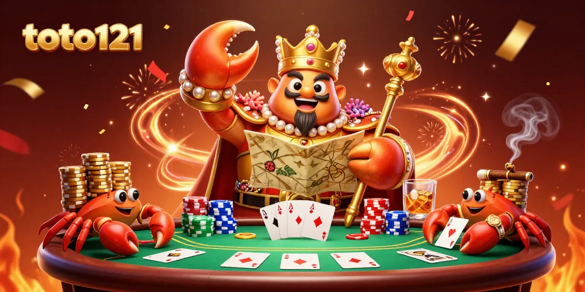 Menangkan permainan poker epic di toto121 bersama karakter kerajaan kepiting emas.