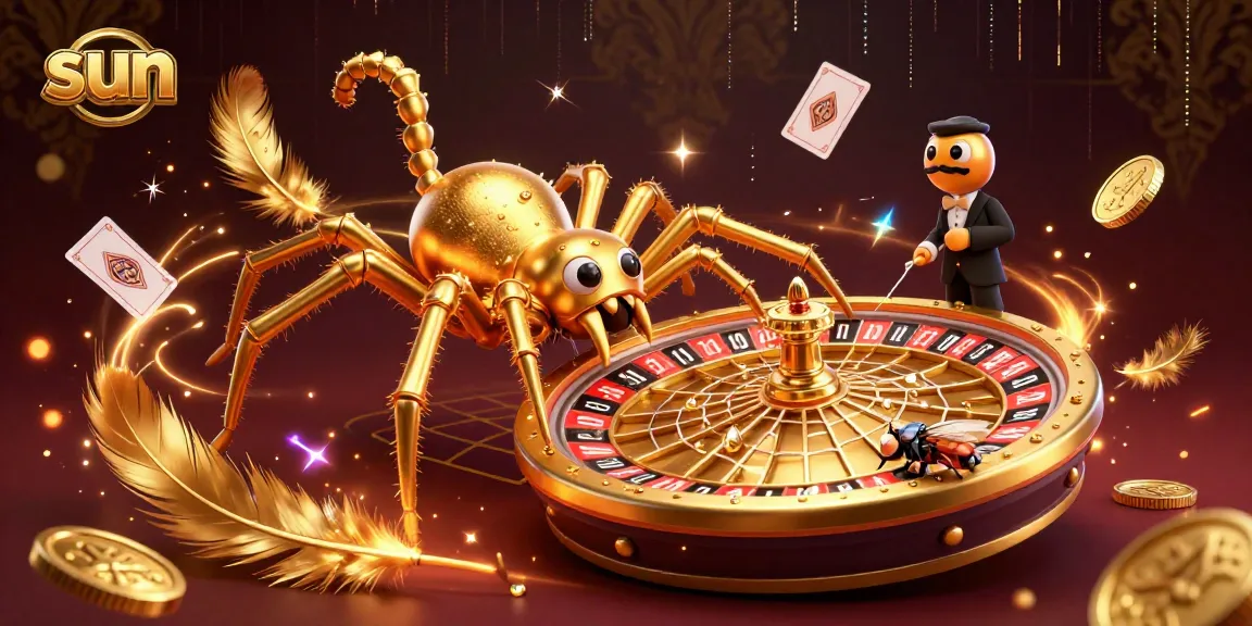 Spin and win at the sun casino with golden web roulette and vibrant casino elements.