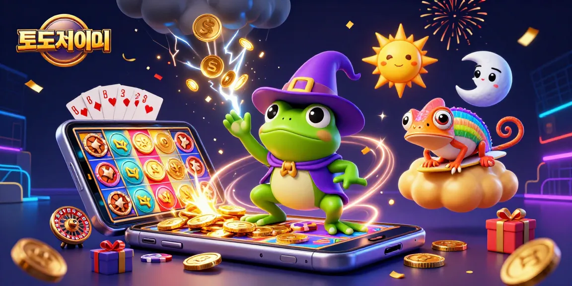 Experience thrilling wins at 토토사이트 with a dynamic scene of characters and casino elements.