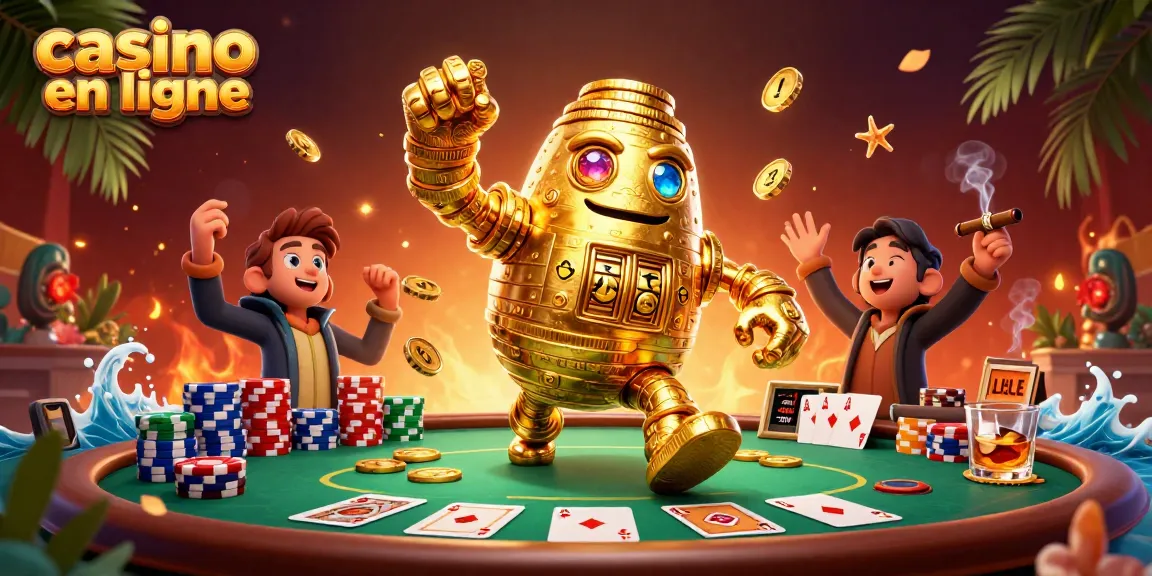 Jouez sur un casino en ligne avec un golem doré et des éléments de poker
