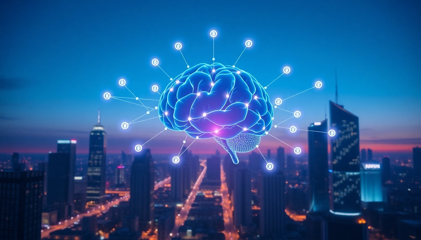 Visual representation of EORMC in a dynamic blockchain development scene with futuristic city background.
