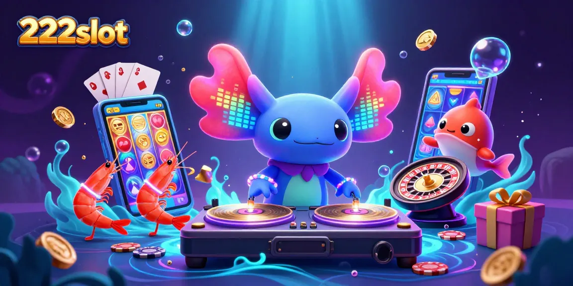 Temukan keseruan bermain 222slot dengan ilustrasi 3D penuh warna dan elemen slot yang menarik.