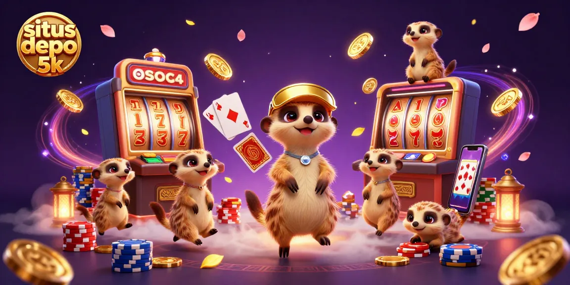 Situs depo 5k menghadirkan koloni meerkat yang menjalankan kasino dengan suasana bermain slot yang memukau.