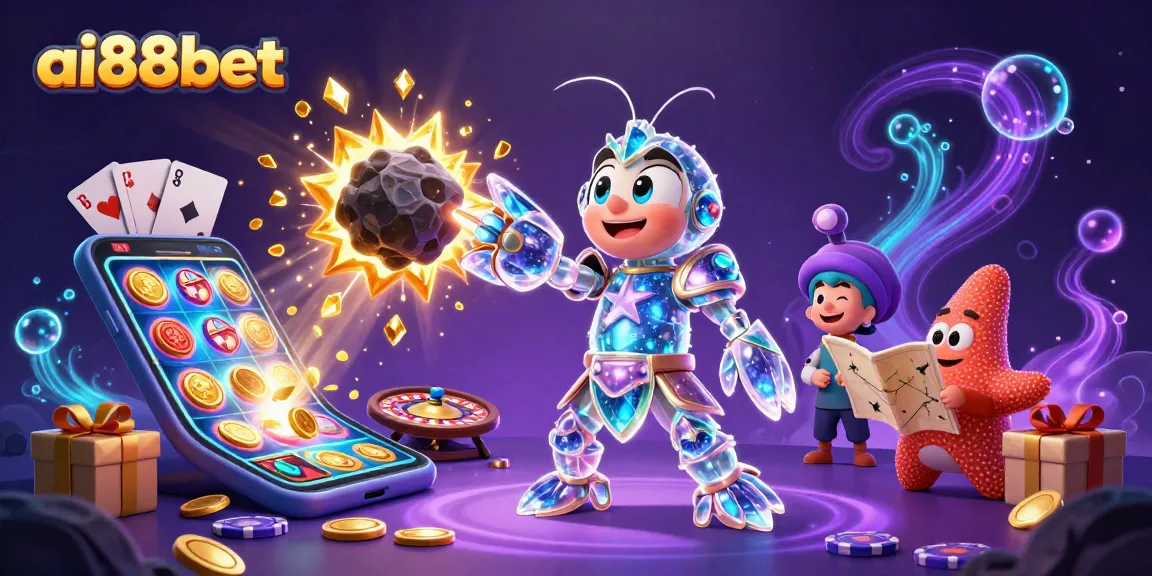 Engage in exciting gameplay at ai88bet with a vibrant illustration of a galactic samurai shrimp and starfish, showcasing dynamic casino elements.
