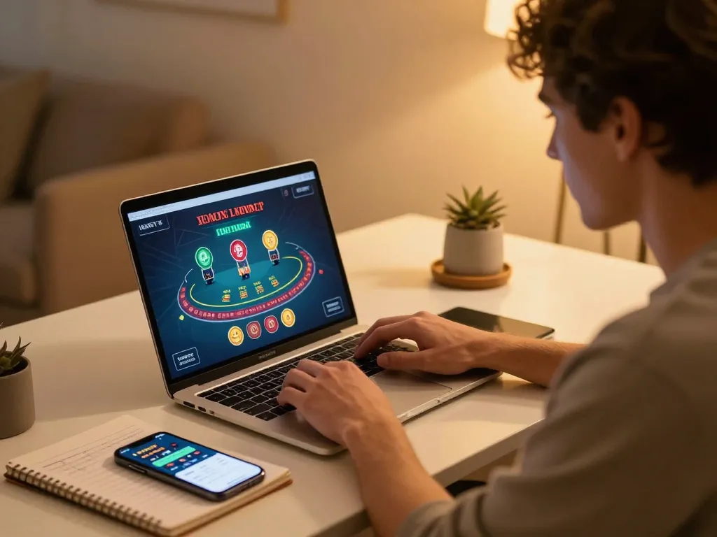 Engaged player strategizing at home with kim99 app while enjoying blackjack game