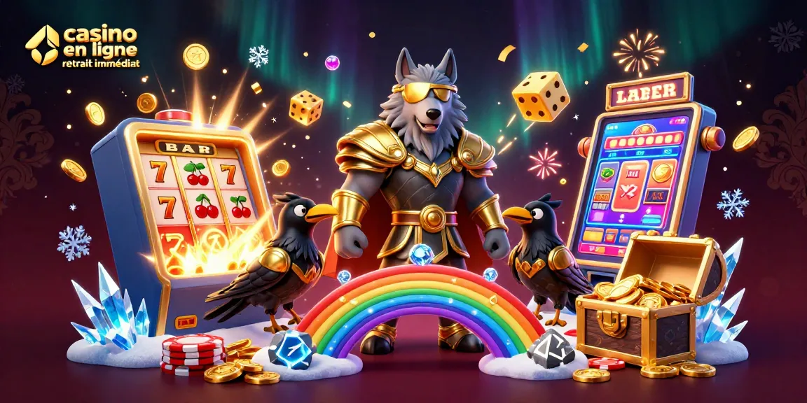 Casino en ligne retrait immédiat avec des personnages mythologiques, machines à sous et effets festifs