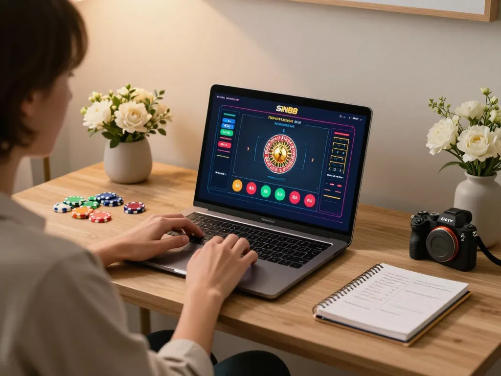 Experience engaging online gambling on SIN88 with a cozy home setup and strategic notes.