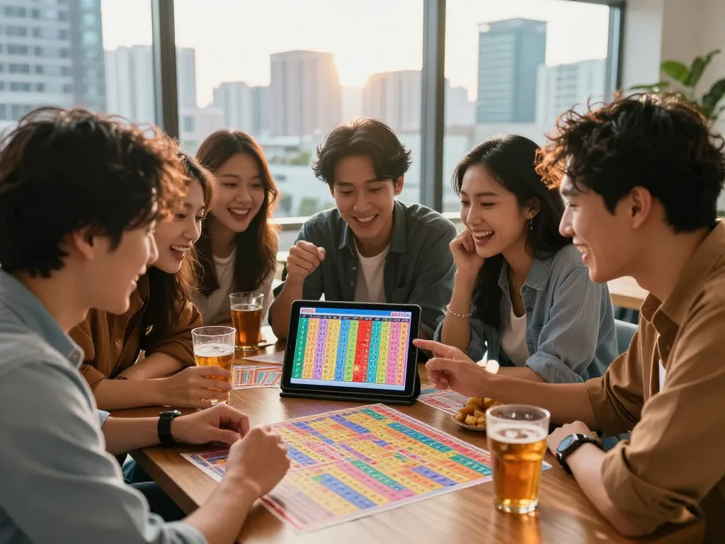 Togel Hongkong enthusiasts checking results together with joyful excitement