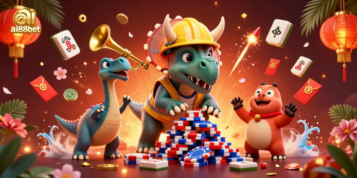 Experience the excitement at ai88bet with vibrant characters celebrating in a lively casino scene.