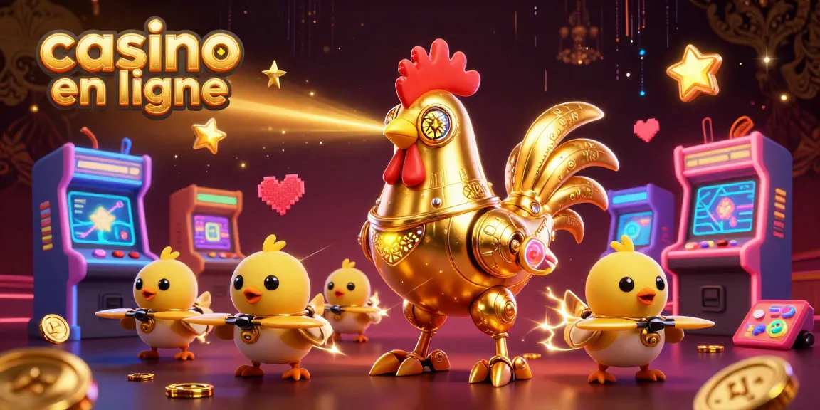 Vivez l'expérience du casino en ligne avec des machines à sous et un robot poussin dynamique.
