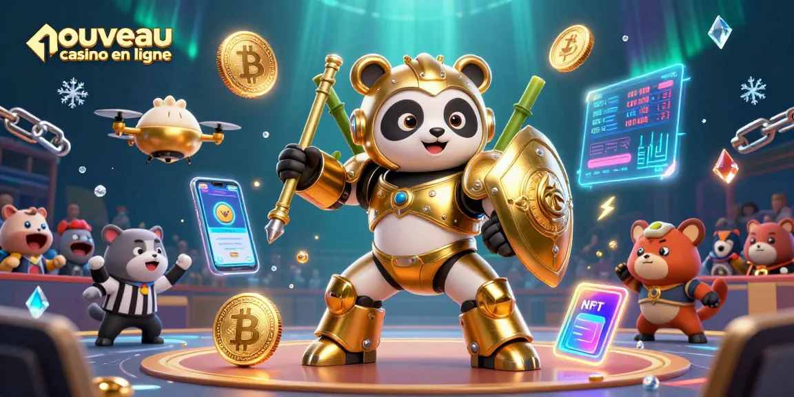 Découvrez les nouvelles expériences des nouveaux casinos en ligne avec un panda doré et des éléments accrocheurs.