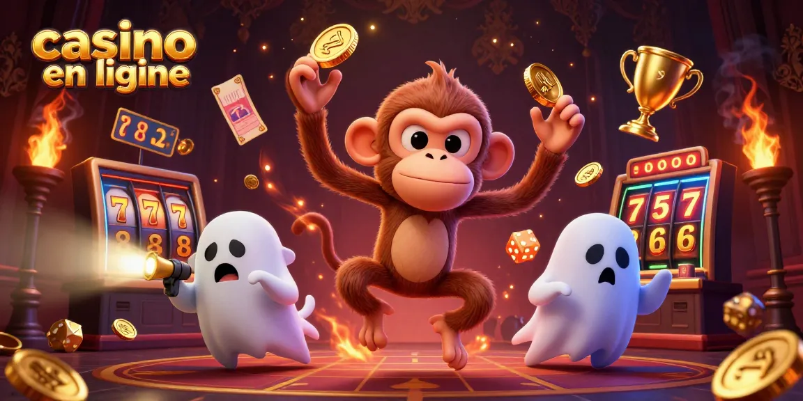 Le casino en ligne captivant avec un singe farceur invisible jonglant des objets d'or dans une ambiance de jeu