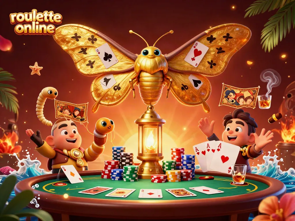 Experience the thrill of roullete online with vibrant casino elements and captivating characters.