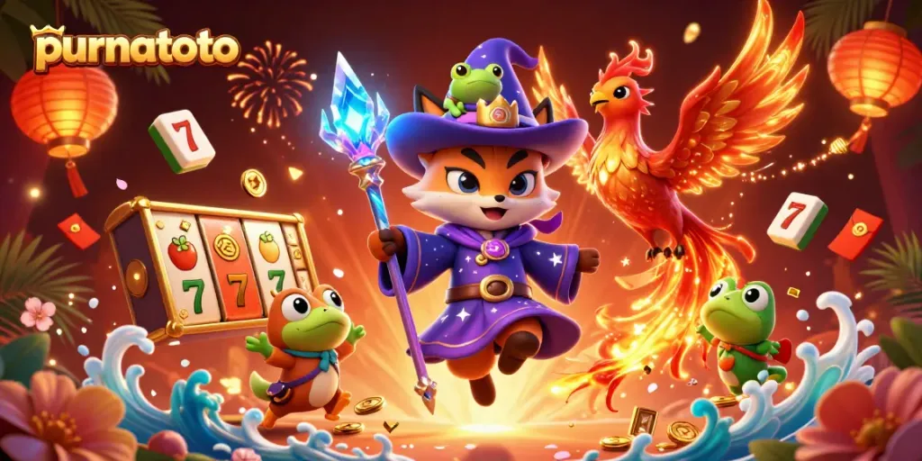 Menggandeng purnatoto, wizard 3D berkilau memimpin permainan slot dengan energi dan keberuntungan.