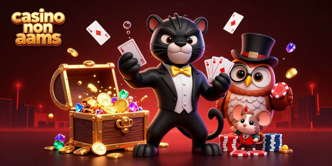 Gioco nei casino non AAMS, il pantera elegante distribuisce carte mentre un gufo tiene i gettoni.