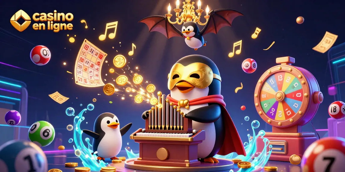 Profitez des jeux de casino en ligne avec le pingouin fantôme créant des pièces en or.