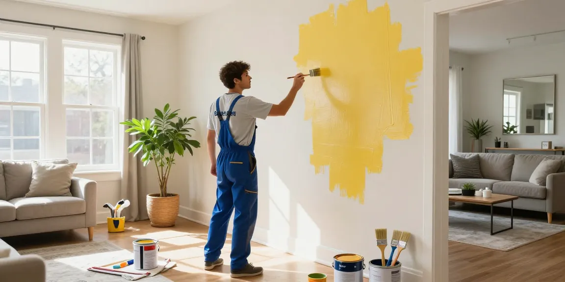 Residential painting company Nashville enhances homes with professional interior painting services, showcasing a skilled painter at work.