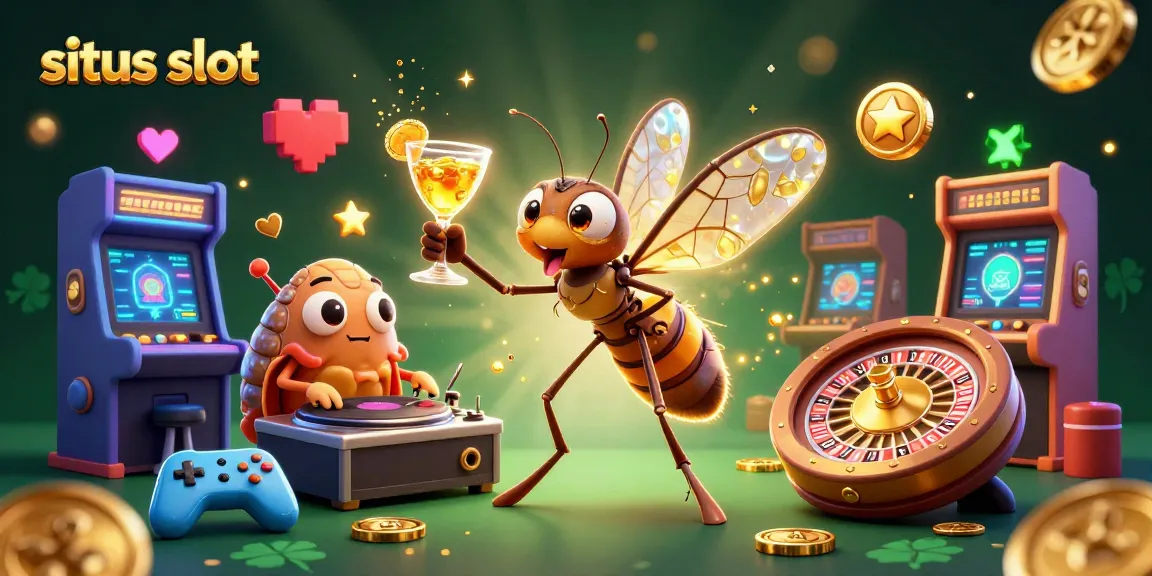 Engage with situs slot as cartoon characters come alive in a vibrant casino scene filled with excitement.