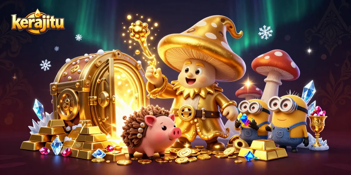 Experience thrilling winnings with kerajitu as enchanted characters unveil gold treasures in a fantasy casino.