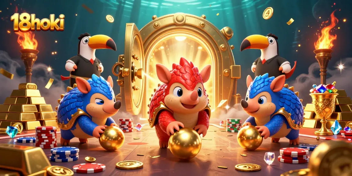 Experience the thrill of winning at 18hoki with vibrant pangolins bowling through chips.