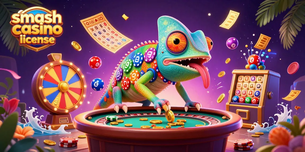 Vente de jetons au Smash Casino, jeu de loterie et ambiance dynamique de casino.