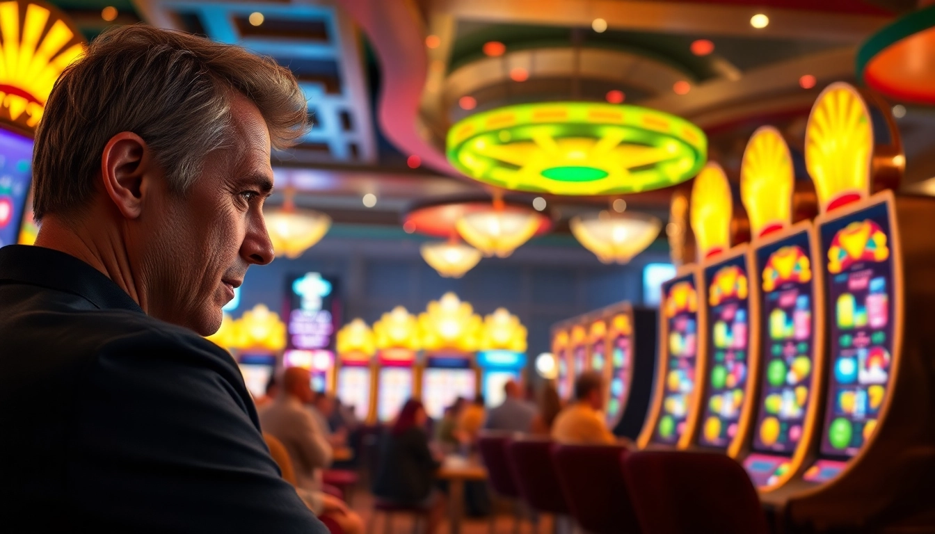 Login ke tikislot dengan mesin slot yang berkilauan dan suasana kasino yang meriah.