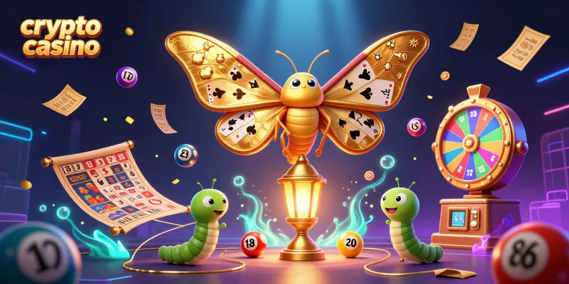 Découvrez l'univers du crypto casino avec cette illustration captivante de jeux et de chance.