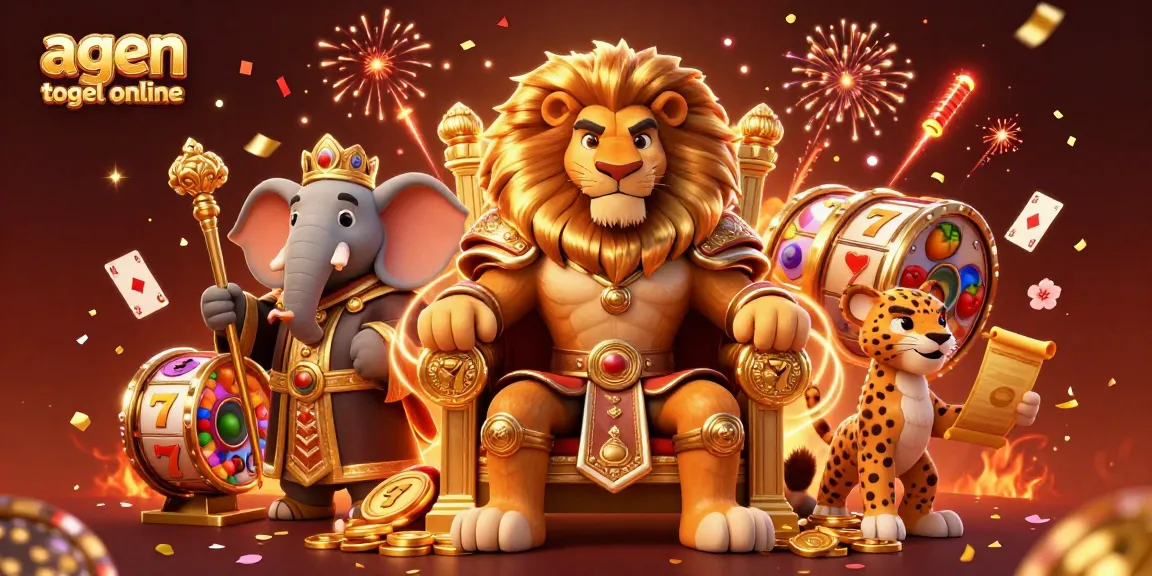 Experience thrilling agen togel online gameplay surrounded by vibrant elements and a festive atmosphere.