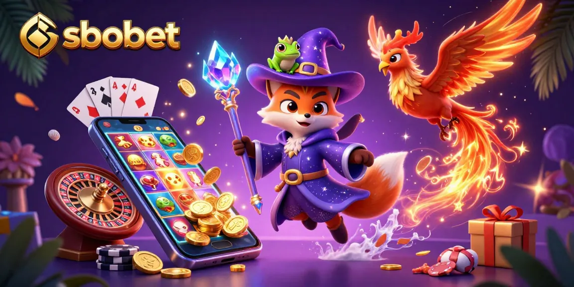 Experience thrilling sbobet action with a wizard fox, phoenix, and enchanting casino elements!