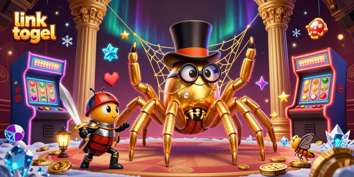 Experience thrilling gameplay with link togel in a vibrant casino scene filled with colorful arcade elements.