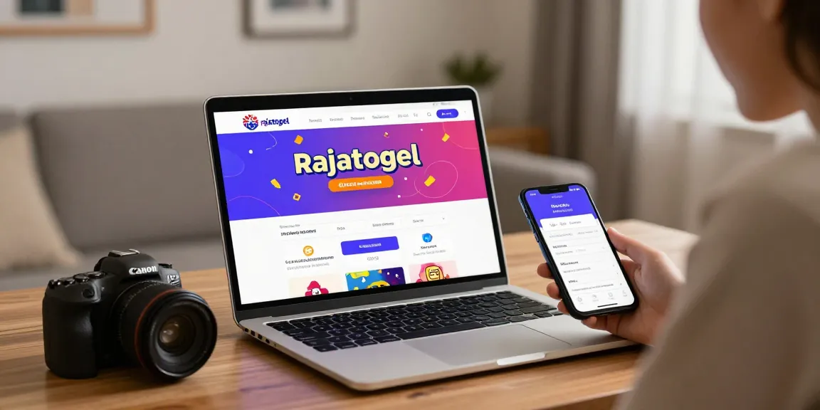 Pengguna mengakses link rajatogel di laptop dengan suasana rumah yang nyaman.