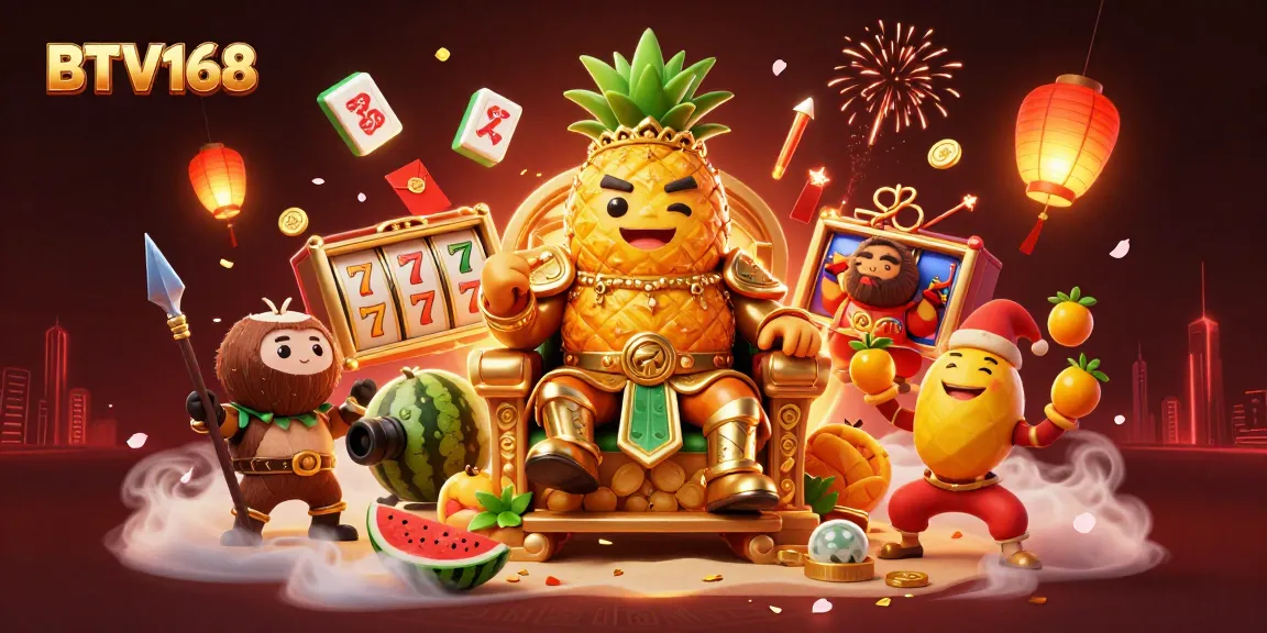 Experience the excitement of BTV168 with 3D animated characters and vibrant casino elements.